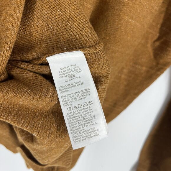 J Crew Sweater Size Medium Mens Rust Brown Budded Raglan Sleeve Crewneck Cotton - Picture 6 of 7